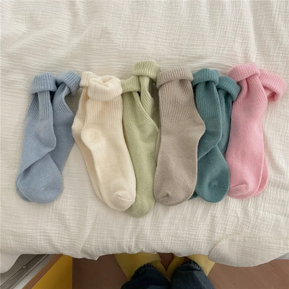 Thermal Sock Wool - Однотонные женские зимние толстые теплые длинные