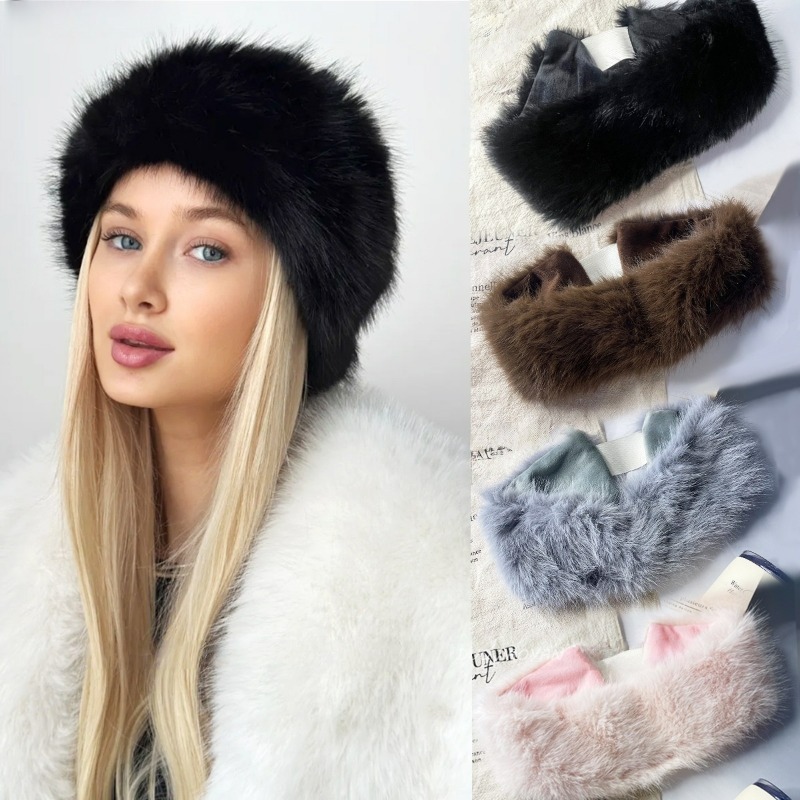 Широкая меховая повязка на гол – обзор и цена Fleece Ear Warmer Band