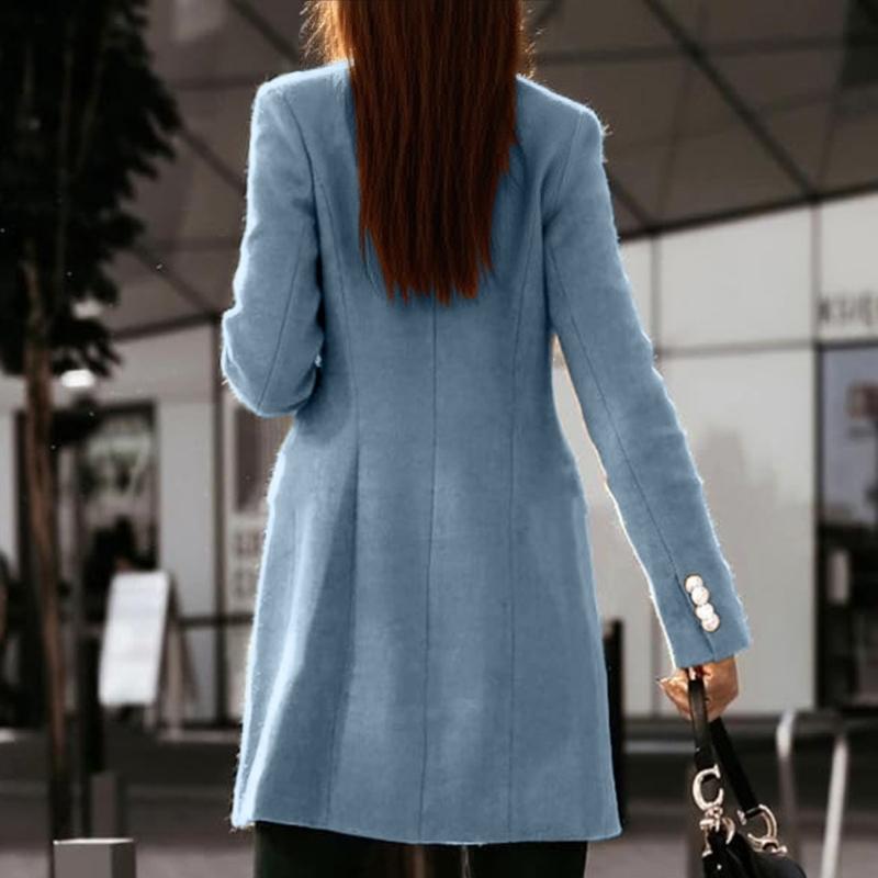 652F Женские осенне-зимние шер – обзор и цена Wool Coat Peacoat