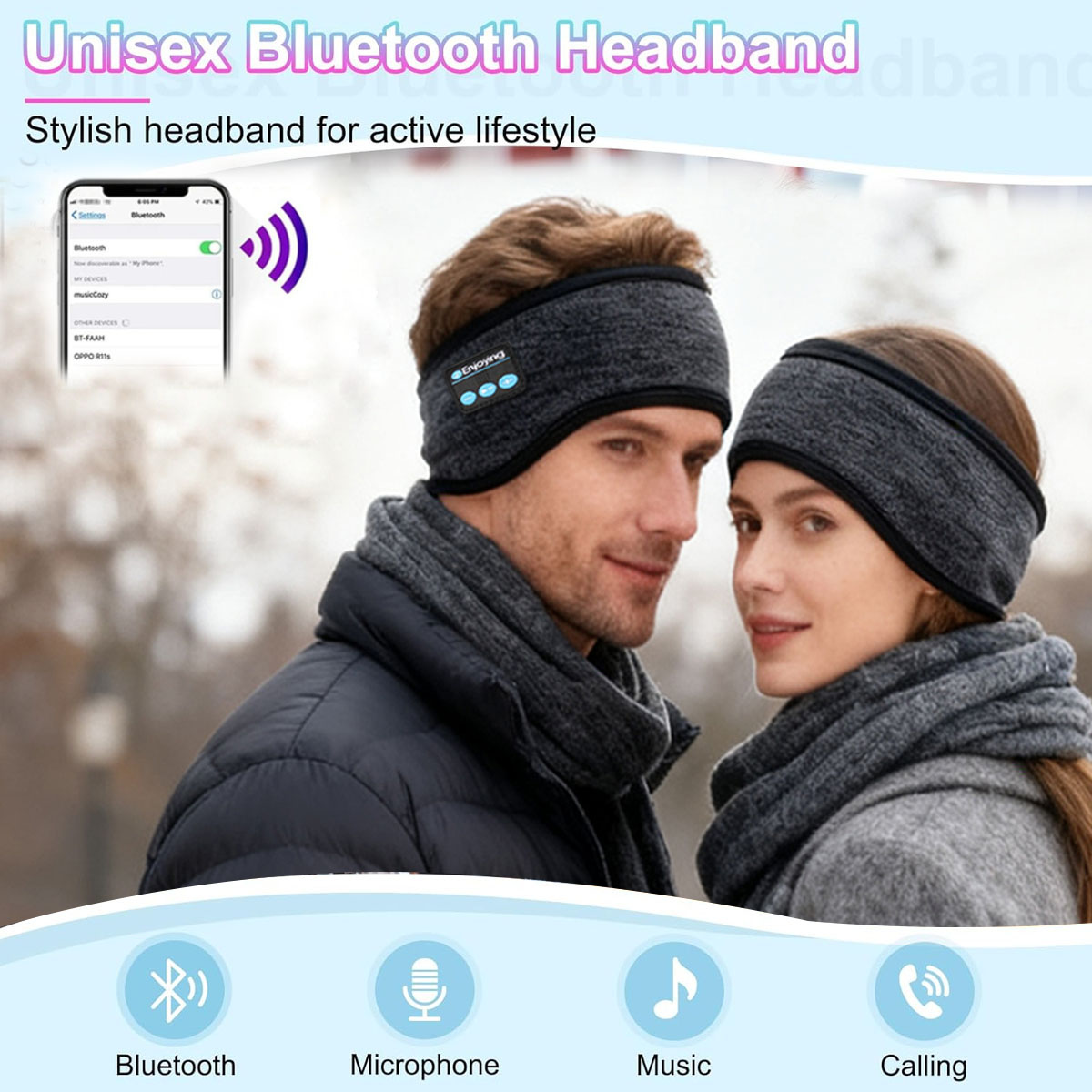 Беспроводные Bluetooth-наушник – обзор и цена Winter Headband Fleece