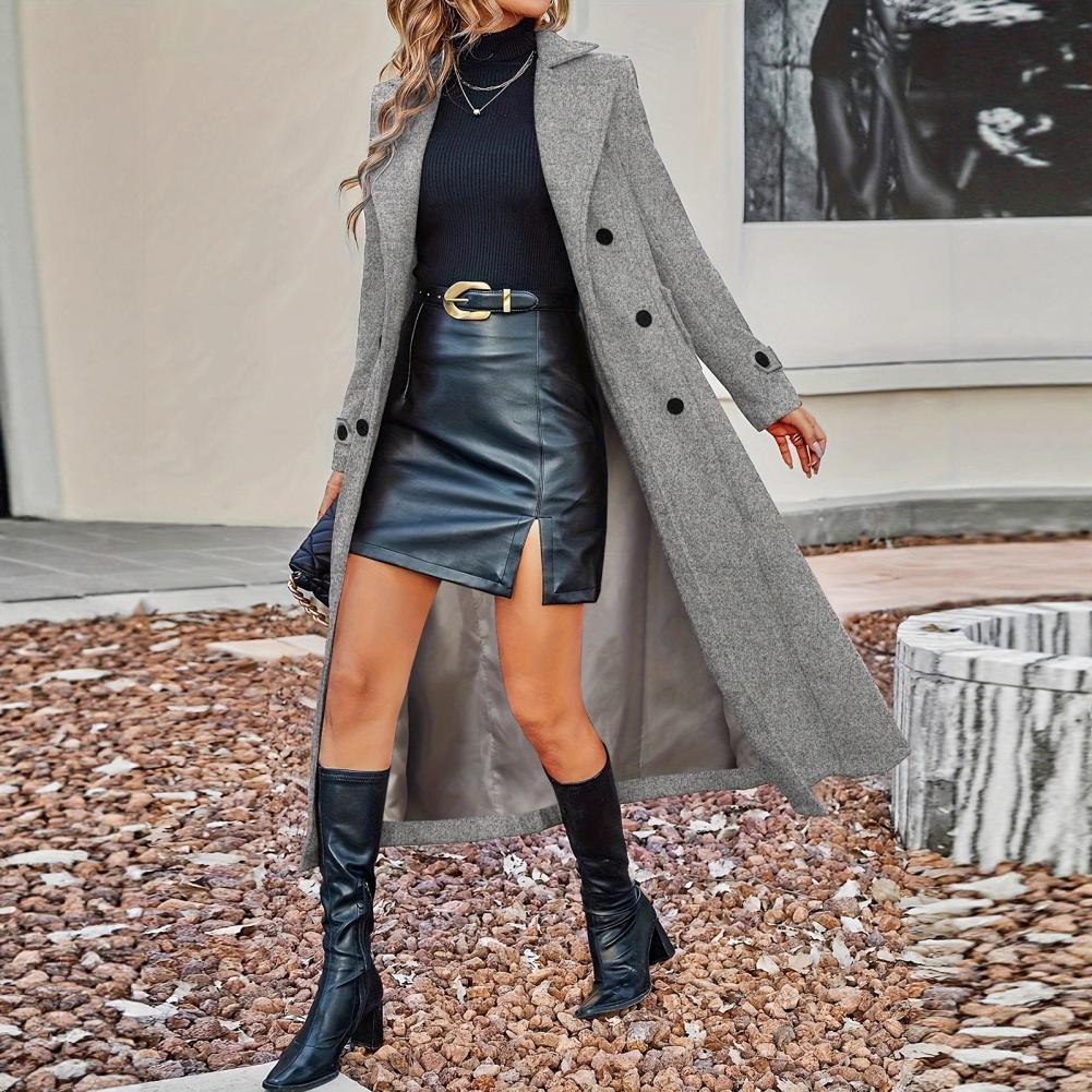 Женское длинное шерстяное паль – обзор и цена Wool Coat Peacoat